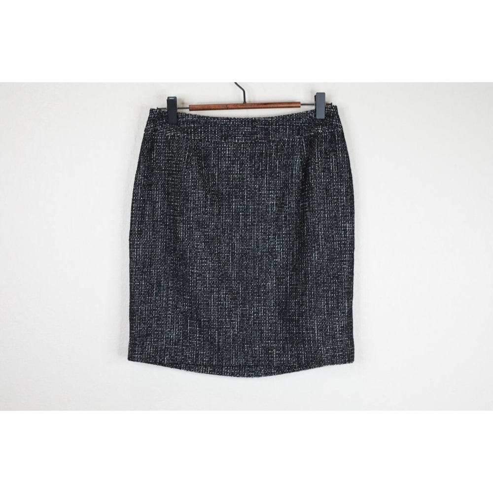 Halogen Womens Pencil Skirt Size 4 Back Zip Flat Front Black White Capsule Work